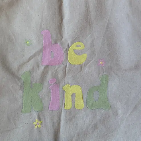 Handmade Be Kind Canvas Tote Bag
