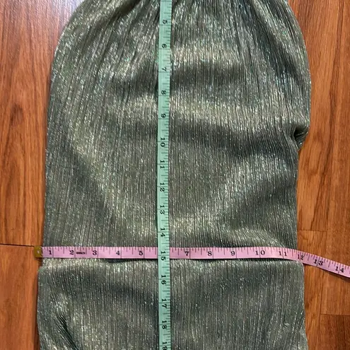 PATBO Halter Neck Bodysuit Sea Green Size Small Going Out Top Shimmer Metallic