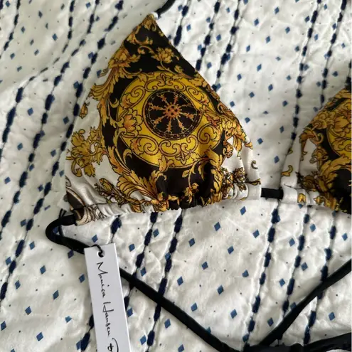 Monica Hansen Capri Triangle Top M Black NWT Black Victorian Size M