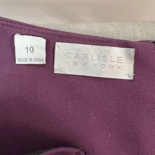 Carlisle New York sleeveless purple a line dress with zippers on pleats of hemli
