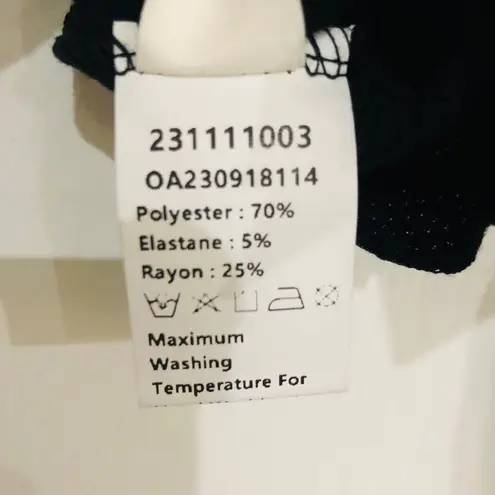 Commense Women's Henley Top Knit Slim Fit Stretch Long Sleeve Black Size XS NWT