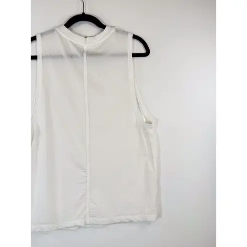 Lululemon Womens Top White All Yours Tank Crewneck Sheer Pima Sleeveless Size 8