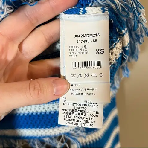 ✨ MSGM Women’s Blue White Striped Tassel Sweater XS