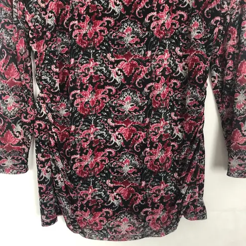 Y2K GNW Top Womens Medium Retro Floral Mesh Boho Fairygoth Whimsygoth Grunge Black