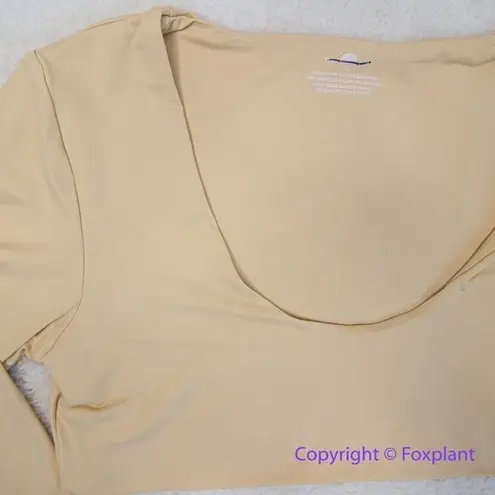 New! Set! Toast Swim signature crop bikini top and String Bikini Bottom, size XL Tan