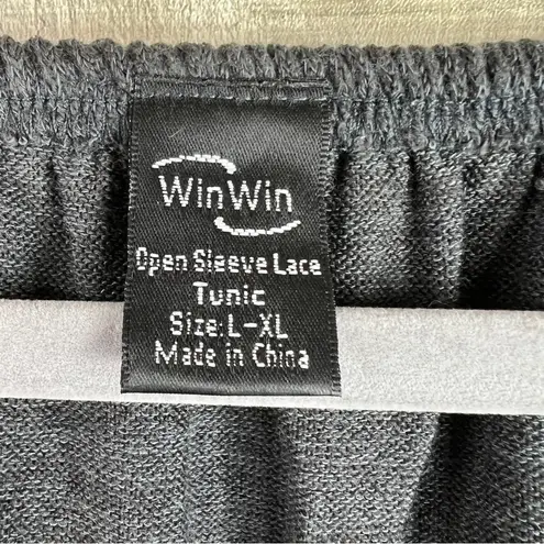 Win Win Size (L-XL) Open Sleeve Gray Lace Over Sized Tunic Wear on/off S…