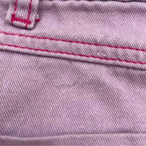 Lazy Oaf Purple Embroidered Cigarette Mini Skirt BROKEN Zipper Size 24 Purple