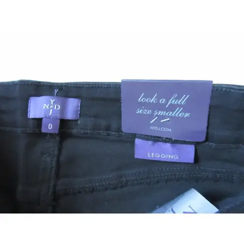 NYDJ NWT Not Your Daughters Jeans Alina Legging Velveteen Blocked in Black 0