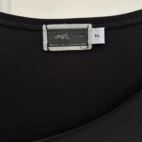 Sympli Nu Focus Tunic Cut Out Shoulder Asymmetrical Hem Top Black Size 2