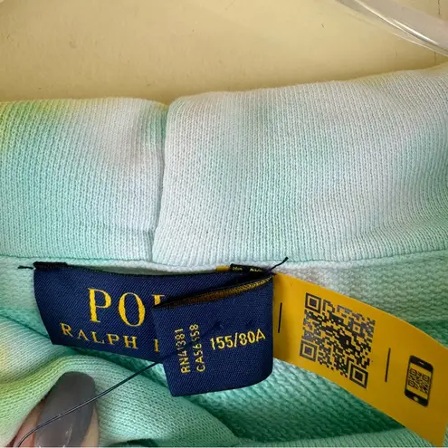 Polo Ralph Lauren Spiral Tie Dye Terry Hoodie Cream Yellow Blue Size XS NWT