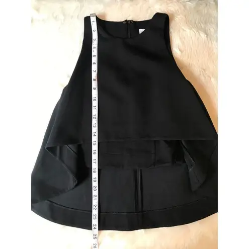 NICHOLAS Flare Crop Top Sleeveless Knit Layered High Low Black Size 4 New Black
