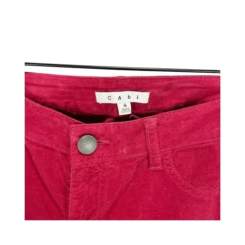 CAbi  Womens Skinny Pants Red Mid Rise Stretch Corduroy Pockets Cotton Blend 4