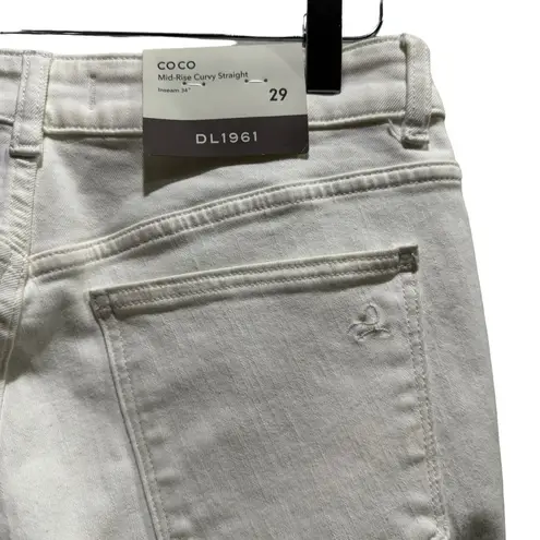 DL 1961 Midrise Curvy Straight white jeans size 29
