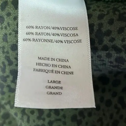 Rails Jasmine Olive Speckled V-neck Long Sleeve Smocked Waist Mini Dress Size L