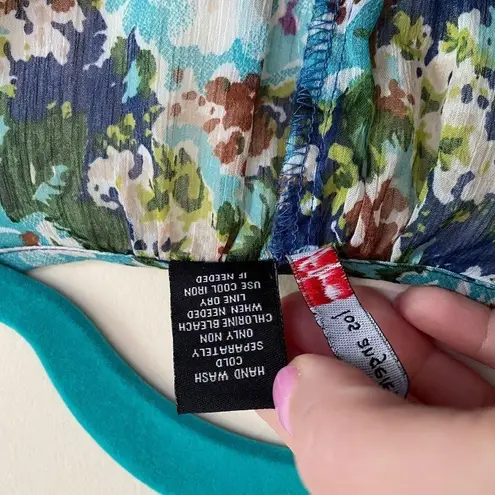 Fire Los Angeles Floral Peplum Blouse Top Lace Detail ~ Women’s Size Small