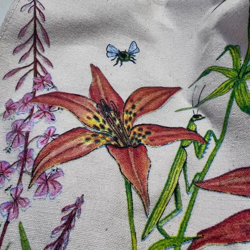 1992 Harlequin Mills 100% Cotton Tote Bag Floral With Birds Joyce