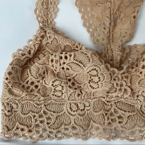 Aerie  Tan Nude Lace Racerback Bralette Bra