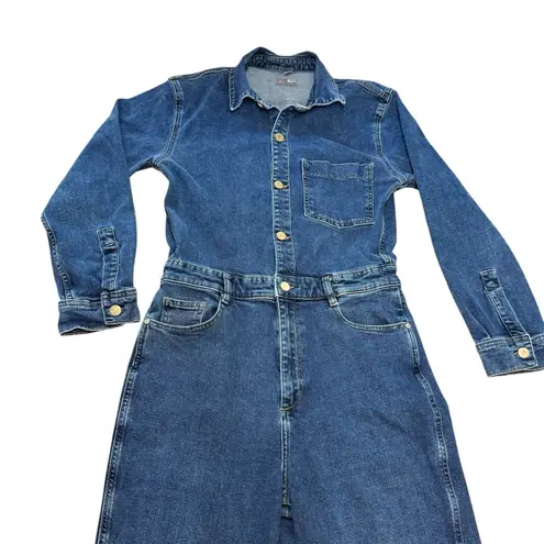 DL1961 Freja Jumpsuit Long Sleeve Blue Denim Tripoli Size Large