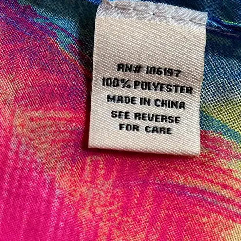 Art to wear kimono style colorful feather pattern cover up with tassels one size Size undefined