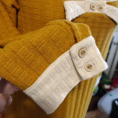 Pilcro and the Letterpress Anthropologie pilcro Ribboned Collar Top in mustard yellow