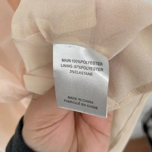 Keepsake Peach Chiffon Crisscross Neck Maxi Dress Size S Pink