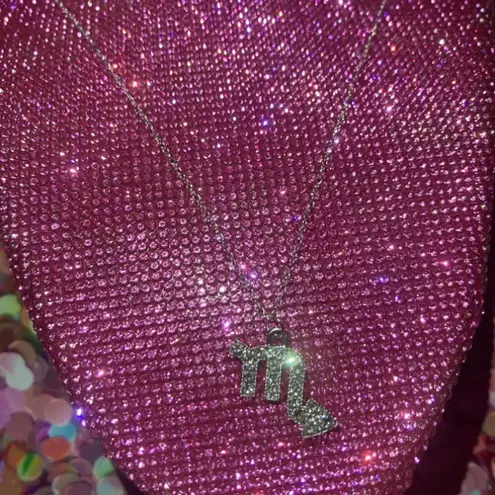 Boutique Scorpio Zodiac Sign Necklace Bedazzled Rhinestone Horoscope Birthday emo egirl