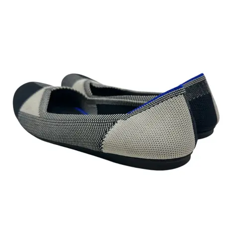 Rothy's The Flat Captoe Black White Plaid Check Retired Ballerina Size 7