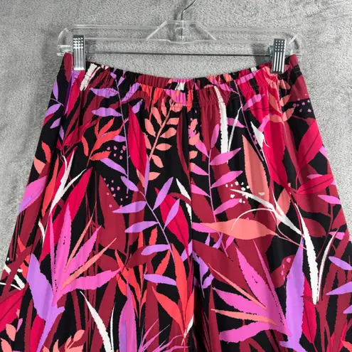 Bob Mackie Wearable Art Pants Women S Wide Leg Palazzo Tropical Leaf Bold Cruise