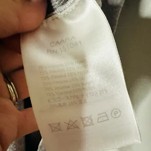 CAARA Women's Light Grey Sweater Knot at Waist Bintu Midi Dress Size Extra Small Gray