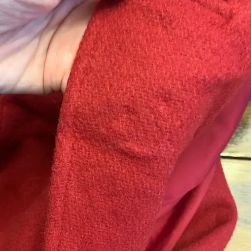 Red Vintage Long Wool Coat Womens 8P Prelude Excellent Condition