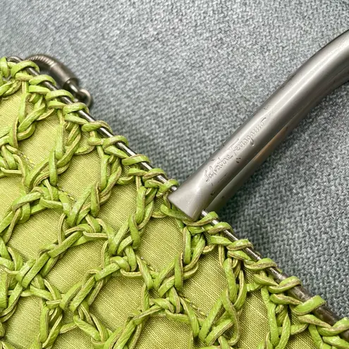 Salvatore Ferragamo Braided Leather & Linen Satchel w/ Tassel Drawstring Closure