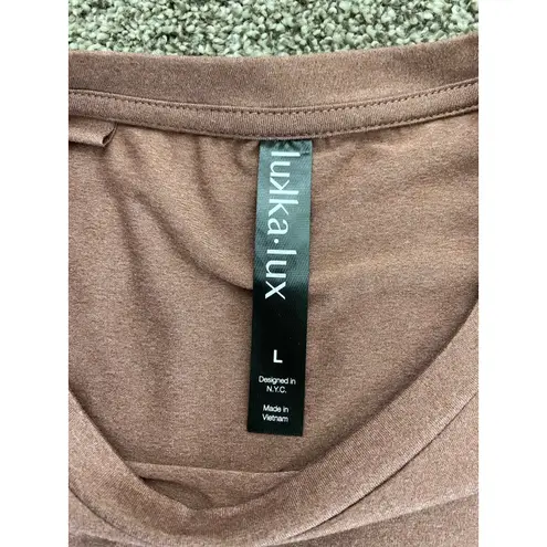 Lukka Lux Long Sleeve Crewneck Top – Mauve Pink Size L