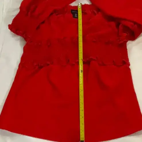 Amaryllis Red Bell Sleeved Top Holiday Party Christmas Casual Boho Renaissance thumbnail 7