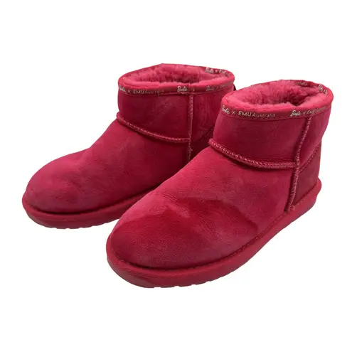 Barbie x EMU Australia Stinger Micro Pink Sheepskin Ankle Boots Women's Size 6