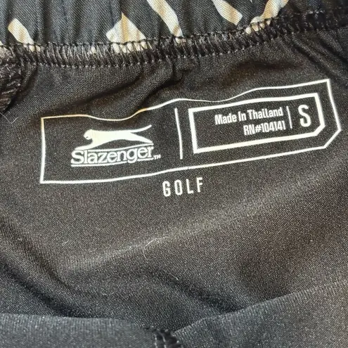 Slazenger GOLF BLACK/WHITE PRINT ELASTIC WAIST GOLF/TENNIS PULLON SKORT Size S