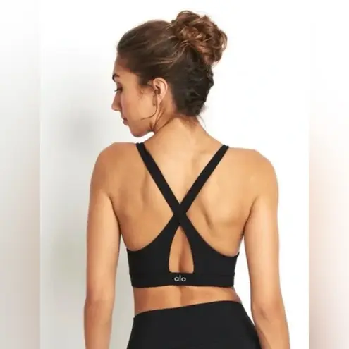 Alo Yoga  NWT Ripped Warrior Sports Bra Size XS Black