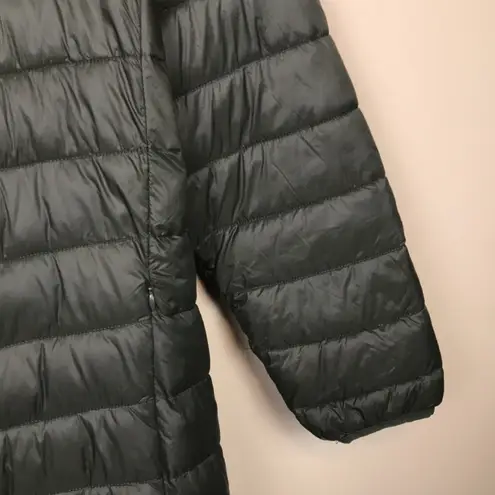 Harvey & Jones Women's Olive Green Nylon Long Line Hooded Puffer Coat Size XXL