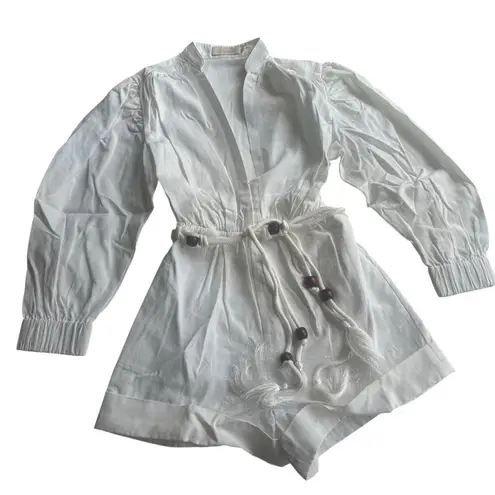 Choosy Women's White Romper with Rope Belt Size XS NWT