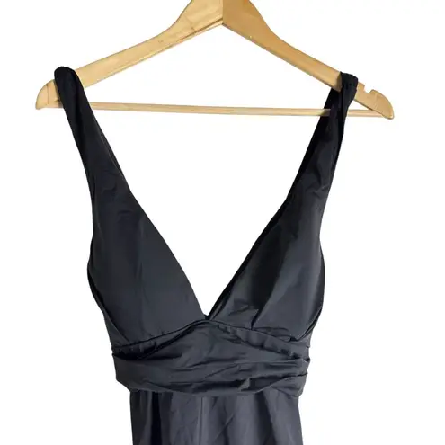 Seafolly Collective True Navy Cross Back V-Neck One Piece Swimsuit Size 14