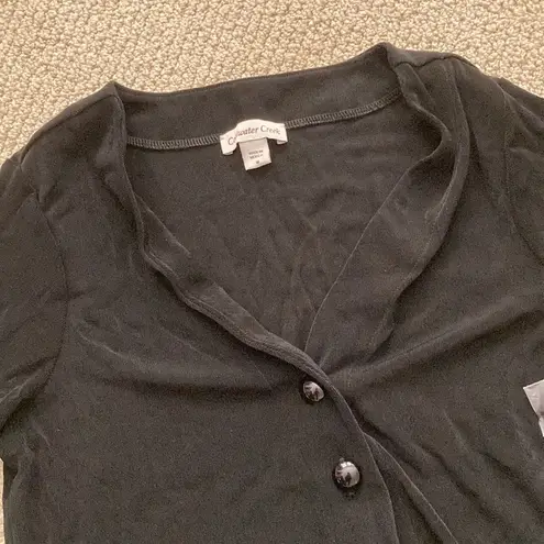 Coldwater Creek NEW Destinations Button Cardigan Black Size Medium Sleek NIB