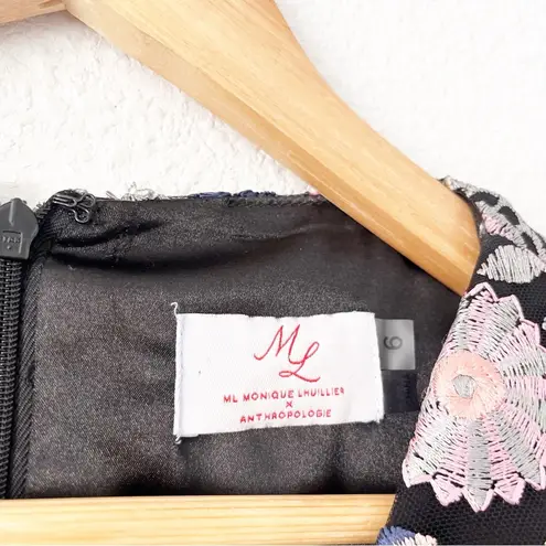 Monique Lhuillier ML x Anthropologie Mini Dress in Black Floral