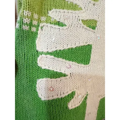Tiara International Y2K Green Christmas Cardigan size medium