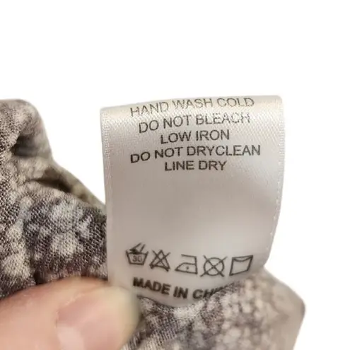 Be cool Short Sleeve Crinkle Floral Tiered Midi Shirt Dress Boho Brown Large