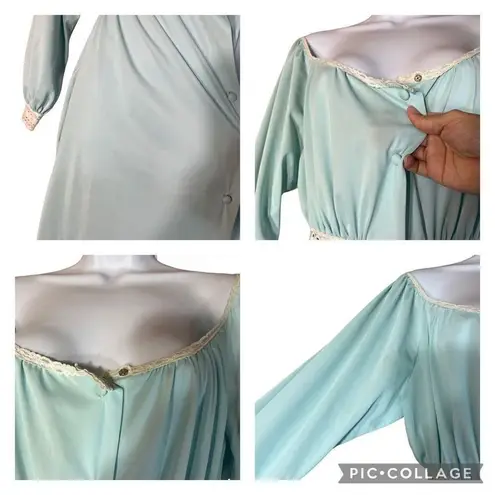 Vintage Miss Elaine Night Gown Blue Size undefined