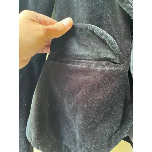 Newport News velvet blazer size 6 soft black cotton one button cocktail nye