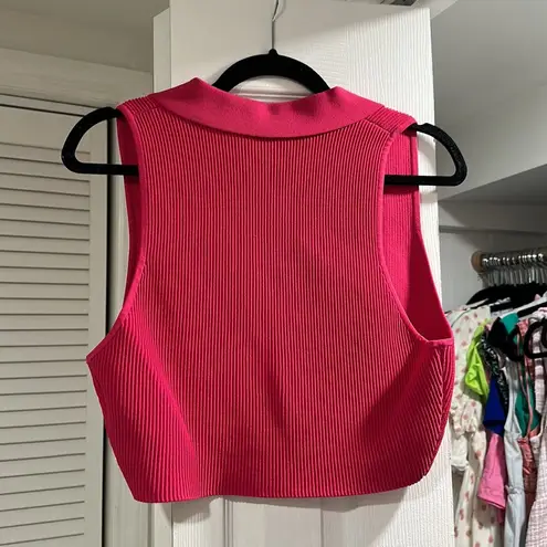 Babaton by Artizia Sculpt Knit Polo Top Pink XL