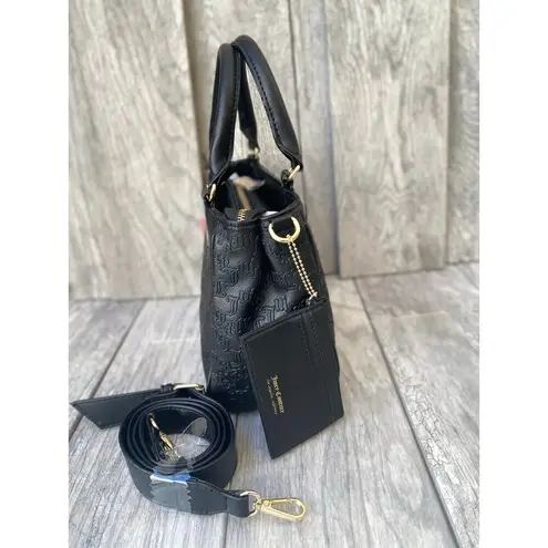 Juicy Couture  Black Embossed Logo Satchel with Removable Strap & Wallet
