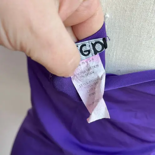 Y2K Vintage DEB Purple Strapless Bejeweled Center Blouse Size Large