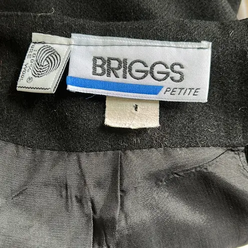 Briggs New York Vintage Briggs Black Wool Skirt sz 4/6p