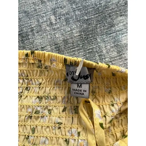 J for Justify Yellow Daisy Wide Leg Cropped Jumpsuit Junior's Medium